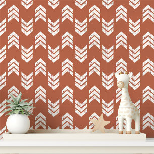 Terracotta Chevron Pijl Behang