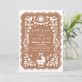 Terracotta Cielito Lindo Baby shower Invitation (Debout devant)