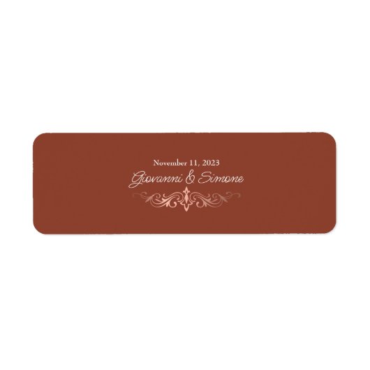 Terracotta Cigar Band Faux Roos Gold Labels (Voorkant)