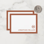 Terracotta Classic Monogram Notitiekaartje (Voorkant / Achterkant in situ)