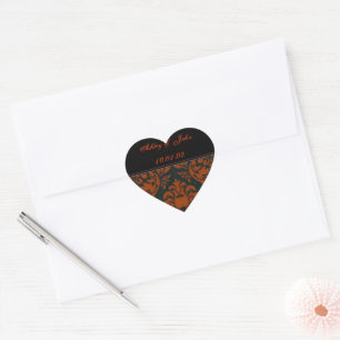 Terracotta Clay Earth Tones Trouwdatum Hart Sticker