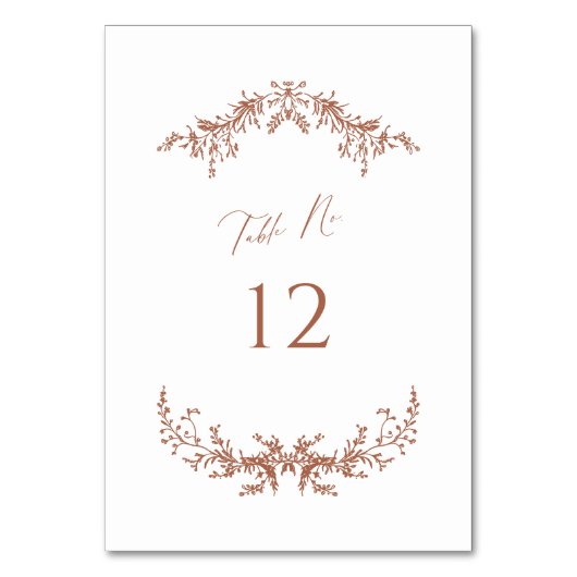 Terracotta Cottage Trouwtafel Nummer Kaart Teken (Voorkant)