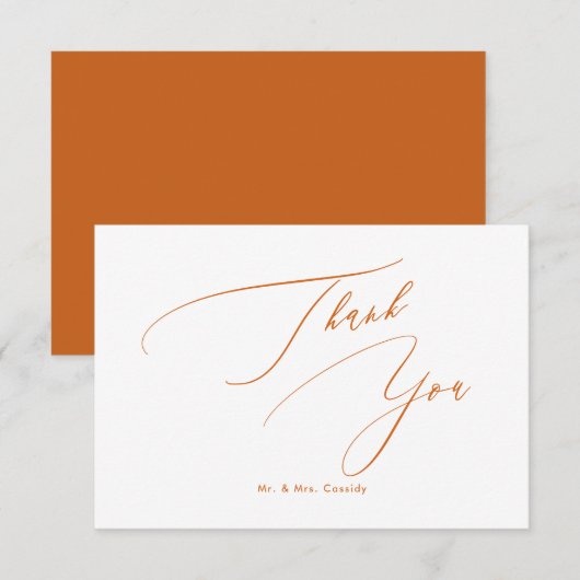 Terracotta couleurs DIY Luxe Script Merci (Devant / Derrière)