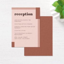 Terracotta Cream Earthy Modern Wedding Reception Visitekaartje
