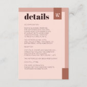 Terracotta Cream Modern Monogram Weddenschap Detai Informatiekaartje (Voorkant)