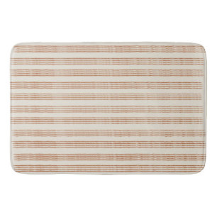 Terracotta Cream Moderne minimalistische streep Bo Badmat
