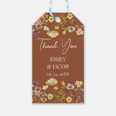 Terracotta & Cream Wildflower Boho Wedding Cadeaulabel (Voorkant)