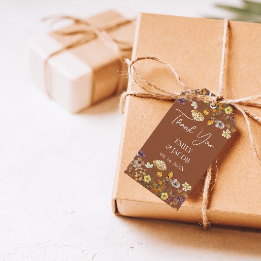 Terracotta & Cream Wildflower Boho Wedding Cadeaulabel