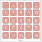 Terracotta Customizable Square Number Stickers  (Feuille)