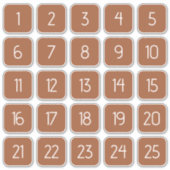 Terracotta Customizable Square Number Stickers  (Voorkant)