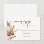 Terracotta Dried Palms RSVP-kaart RSVP Kaartje (Voorkant / Achterkant)