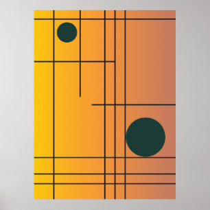 Terracotta Drift nr. 1 — Moderne Geometrische Wand Poster