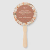 terracotta dry botanical script elegant bruiloft handwaaier (Achterkant)