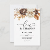 Terracotta Dusty Brown Floral Wedding Bedankt (Voorkant)