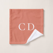 Terracotta dusty Earth monogram initialen Bad Handdoek (Wasdoekje)