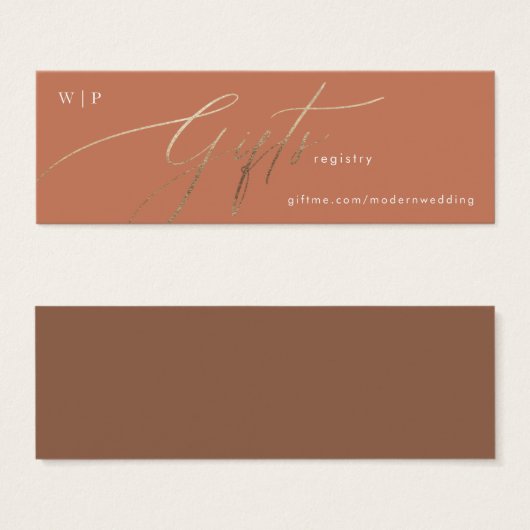 Terracotta Dusty Orange Elegant Boho Gold Cadeau R (Devant & derrière)