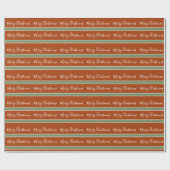 Terracotta Earth Tones Merry Kerstmis Cadeaupapier (Vlak)