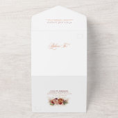 Terracotta Earthy Floral Pumpkins Fall Wedding All In One Uitnodiging (Buitenkant)