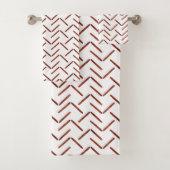 Terracotta Earthy Tone Boho Geometric Pattern Bad Handdoek (Insitu)