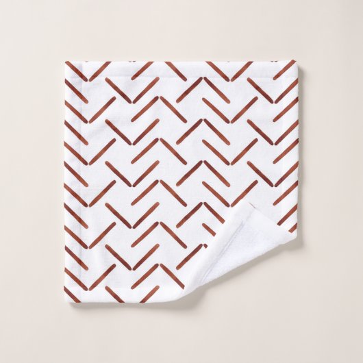 Terracotta Earthy Tone Boho Geometric Pattern Bad Handdoek (Wasdoekje)