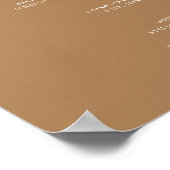 Terracotta Eenvoudige Wedding Bar Menu Poster (Hoek)