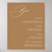 Terracotta Eenvoudige Wedding Bar Menu Poster (Voorkant)