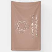 Terracotta eerste reis rond de zon spandoek (Verticaal)