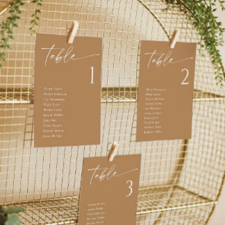 Terracotta Elégant Mariage Seating Chart Cartes