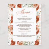 Terracotta Elegant Modern Bruiloft Menu (Voorkant)