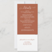 Terracotta Elegant Script All-in-One Weddenschap Kaart (Achterkant)