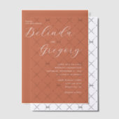 Terracotta Elegant Script Calligraphy Wedding Vellum Uitnodigingen (Offset (Uitnodiging))