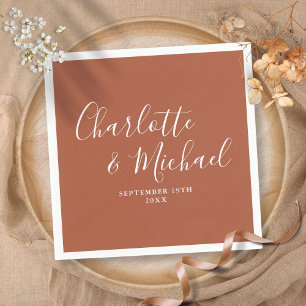 Terracotta Elegant Script Minimalist Servet