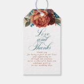 Terracotta en Blauwgroen Blue Love en Bedankt Gift Cadeaulabel (Voorkant)