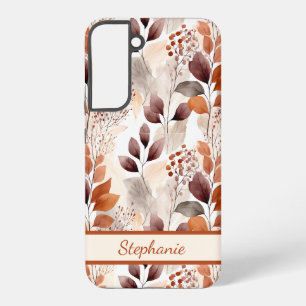 Terracotta en Bourgondië Herfstbladeren Boho Her Samsung Galaxy Hoesje