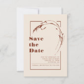 Terracotta en Ecru minimalist sparen de datum Save The Date (Voorkant)