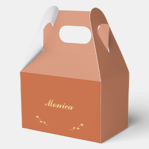 Terracotta en goud bruidsmeisje gunst dozen bedankdoosjes