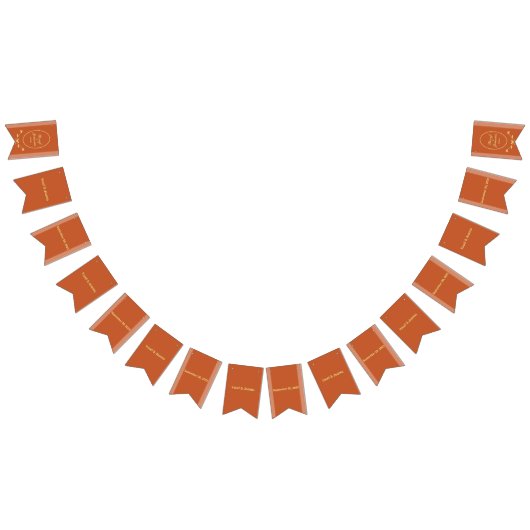 Terracotta en gouden bruiloft Bunting Flags Banner (Alle)