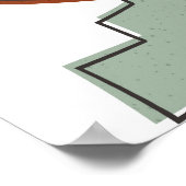 Terracotta en Groene Abstracte vormen Kunst Afdruk Poster (Hoek)