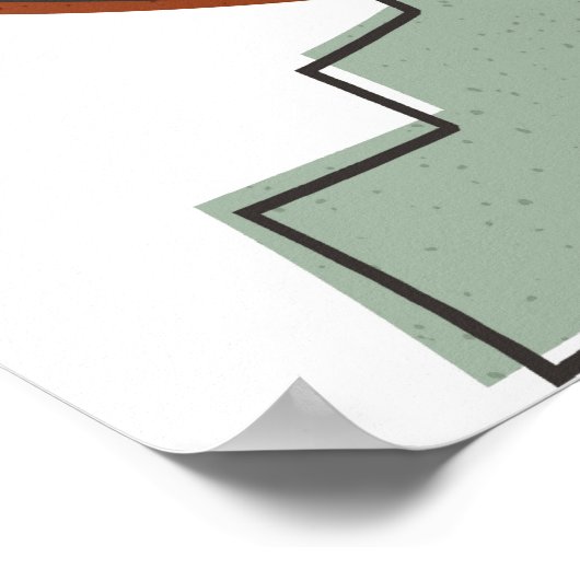 Terracotta en Groene Abstracte vormen Kunst Afdruk Poster (Hoek)