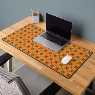 Terracotta en Groene Tegels Patroon Bureaumat
