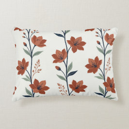 Terracotta en Navy Bloemrijke Wijnstok Lendekussen Accent Kussen