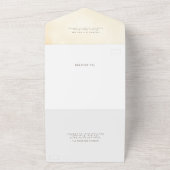 Terracotta en Navy Blue Elegant Herfst Bruiloft All In One Uitnodiging (Buitenkant)