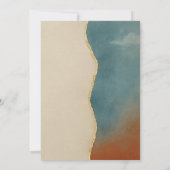 Terracotta en stoffige Blauwgroen rustieke Sunset Kaart (Achterkant)