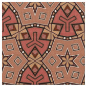 Terracotta en Tan Honeycomb Tile Pattern Stof (Close Up)
