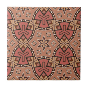 Terracotta en Tan Honeycomb Tile Pattern Tegeltje