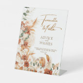 Terracotta en Tequila Advies en wensen Bruids Reclamebord Met Voetstuk (Voorkant)