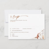 Terracotta en White Floral Boho Wedding RSVP (Voorkant)