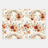Terracotta en White Flowers Botanische Boho Exotic Inpakpapier Vel (Voorkant)