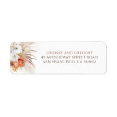 Terracotta en White Flowers Modern Boho Label (Voorkant)