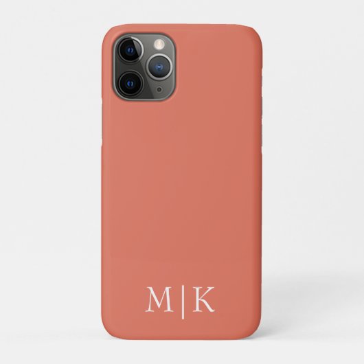 Terracotta en White | Modern monogram Case-Mate iPhone Case (Achterkant)